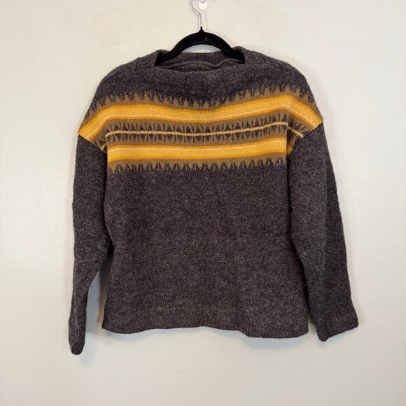 Vintage Jersey Modeller Sweater Womens M Gray Wool Sweden Swedish Knit Pullover - Picture 2 of 6